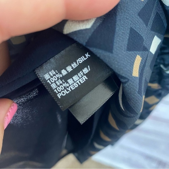 Lafayette 148 New York Ana Grace drop waist gliding‎ Geo print size medium Dress - Picture 9 of 11